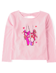 Girls Graphic Bow Back Top