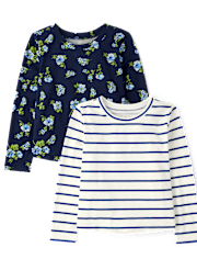 Lot de 2 hauts fleuris pour Fille