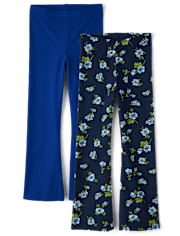 Lot de 2 Leggings évasés à motif floral pour Fille