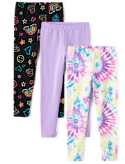 Lot de 3 leggings imprimés pour filles