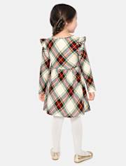 Baby And Toddler Girls Plaid Flutter Dress