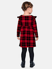 Baby And Toddler Girls Plaid Flutter Dress