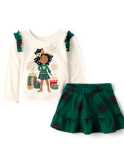 Toddler Girls Plaid Girl 2-Piece Outfit Set