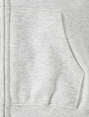 Girls Graphic Fleece Zip Up Hoodie