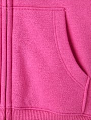 Girls Graphic Fleece Zip Up Hoodie