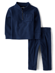 Baby And Toddler Boys Brushed Rib 2-Piece Outfit Set