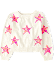 Girls Space Dye Star Sweater