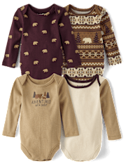 Baby Boys Bear Bodysuit 4-Pack
