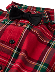 Baby Boys Matching Family Plaid Poplin 2-Piece Outfit Set