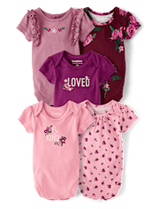Baby Girls Floral Bodysuit 5-Pack