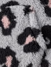 Girls Print Sherpa Half Zip Pullover