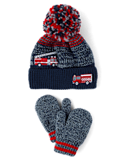 Toddler Boys Fire Truck 2-Piece Cold Weather Set