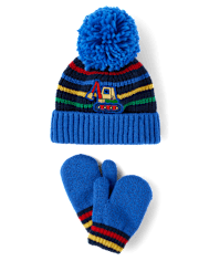 Toddler Boys Embroidered Construction 2-Piece Cold Weather Set