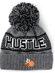 Boys Hustle Pom Pom Beanie