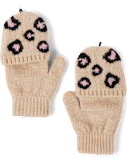 Girls Intarsia Leopard 2-Piece Cold Weather Set