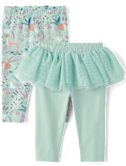 bébés filles Leggings animaux tutu 2-Pack
