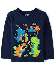 Baby And Toddler Boys Dino Rock Band Graphic Tee