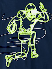 Boys Glow Football Player Graphic Tee