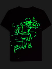 Boys Glow Football Player Graphic Tee