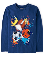 Boys Team Sport Balls Graphic Tee