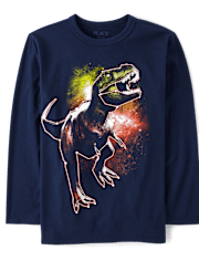 Boys Glow Dino Graphic Tee