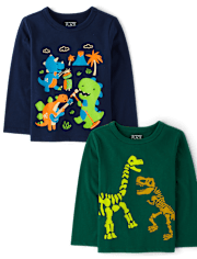 Baby And Toddler Boys Dino Graphic Tee 2-Pack