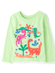 Baby And Toddler Girls Dino Graphic Tee