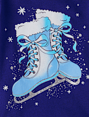 Bébé And tout-petit, fille Winter Ice Skates T-shirt imprimé