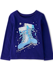 Bébé And tout-petit, fille Winter Ice Skates T-shirt imprimé
