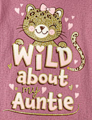 Baby And Toddler Girls Wild About My Auntie Graphic Tee