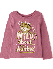 Baby And Toddler Girls Wild About My Auntie Graphic Tee