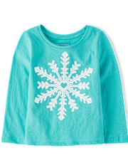 Baby And Toddler Girls Winter Snowflake Graphic Tee