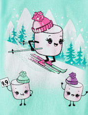 Girls Winter Marshmallows Graphic Tee