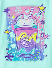Girls Winter Tie-Dye Drink Graphic Tee
