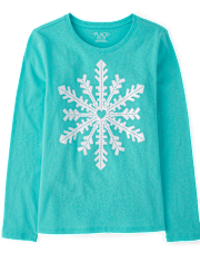 Girls Winter Snowflake Graphic Tee