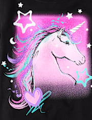 Girls Unicorn Stars Graphic Tee