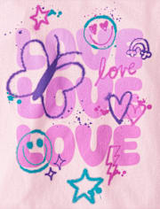 Girls Love Butterfly Graphic Tee