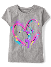 Girls Gymnast Heart Graphic Tee