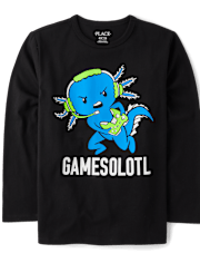 Boys Gamer Axolotl Graphic Tee