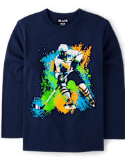 Boys Hockey Player Graphic Tee