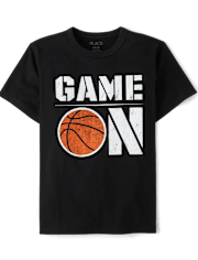 Boys Game On Basketball Graphic Tee
