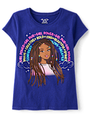 Girls Girl Positive Words Graphic Tee