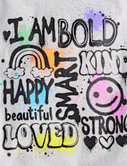 Girls Positive Words Graphic Tee