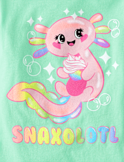 Girls Axolotl Snacks Graphic Tee