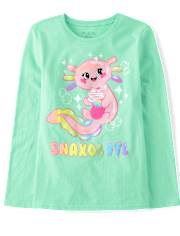 Girls Axolotl Snacks Graphic Tee