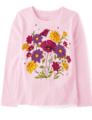 Girls Flowers Graphic Tee