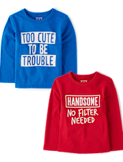 Baby And Toddler Boys Humor Graphic Tee 2-Pack