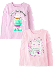 Girls Winter Graphic Tee 2-Pack