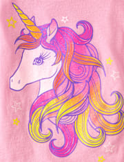 Girls Floral Unicorn Graphic Tee 2-Pack