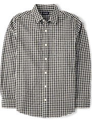 Mens Dad And Me Gingham Poplin Button Up Shirt